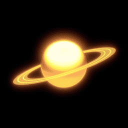 Pingtrap logo. Yellow ball with orbiting rings.