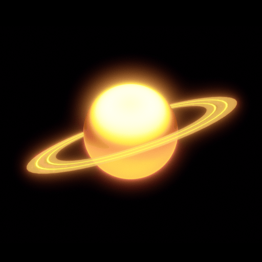 The Pingtrap logo. Yellow ball with orbits.